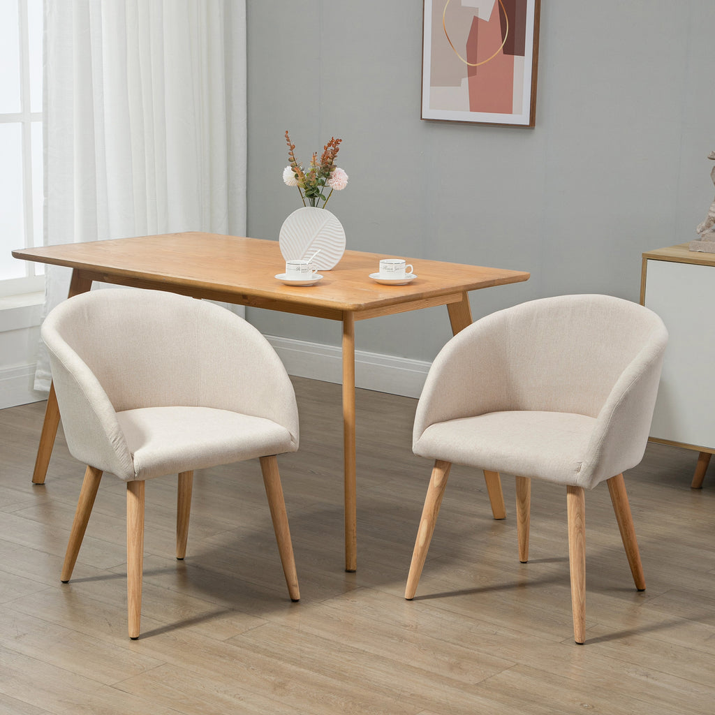2er-Set Esszimmerstühle Küchenstuhl Skandinavisches Design – Schräg zulaufende Beine Gummibaumholz