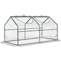 Serre de jardin mini serre 2 fenêtres enroulables couverture en PVC 120 x 60 x 60 cm transparent