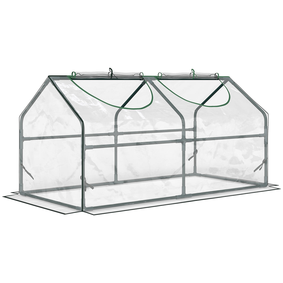 Serre de jardin mini serre 2 fenêtres enroulables couverture en PVC 120 x 60 x 60 cm transparent