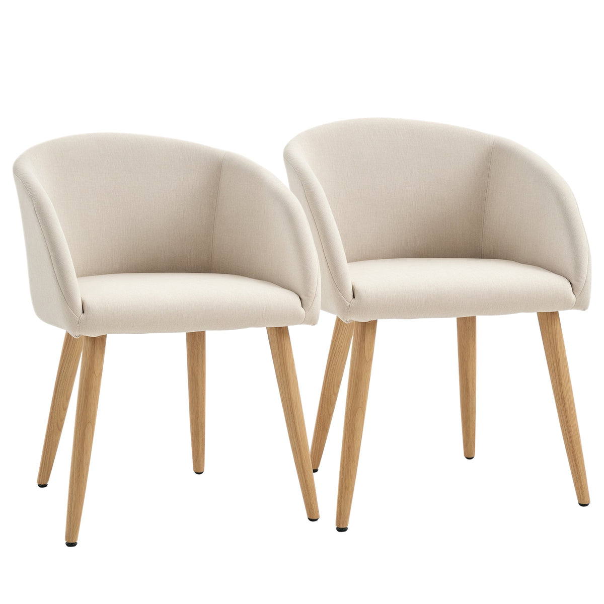 2er-Set Esszimmerstühle Küchenstuhl Skandinavisches Design – Schräg zulaufende Beine Gummibaumholz