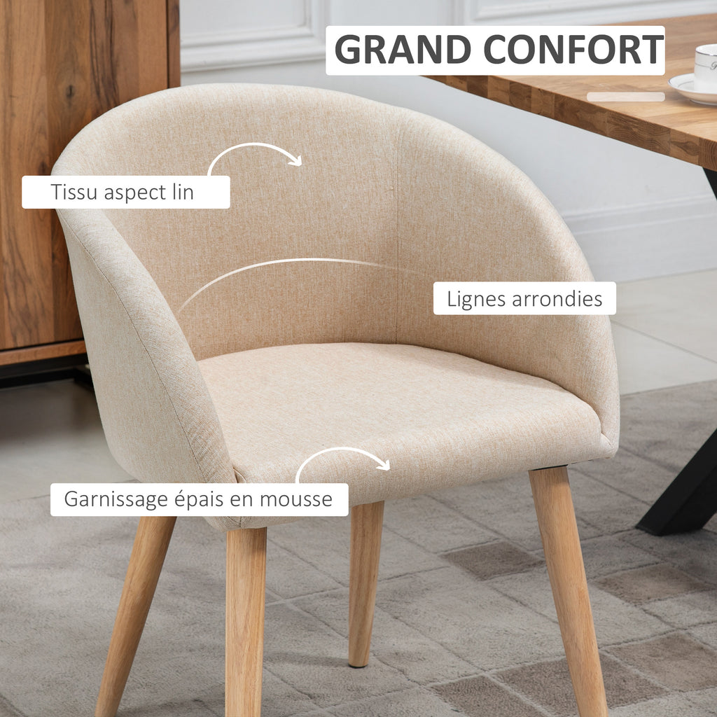 2er-Set Esszimmerstühle Küchenstuhl Skandinavisches Design – Schräg zulaufende Beine Gummibaumholz