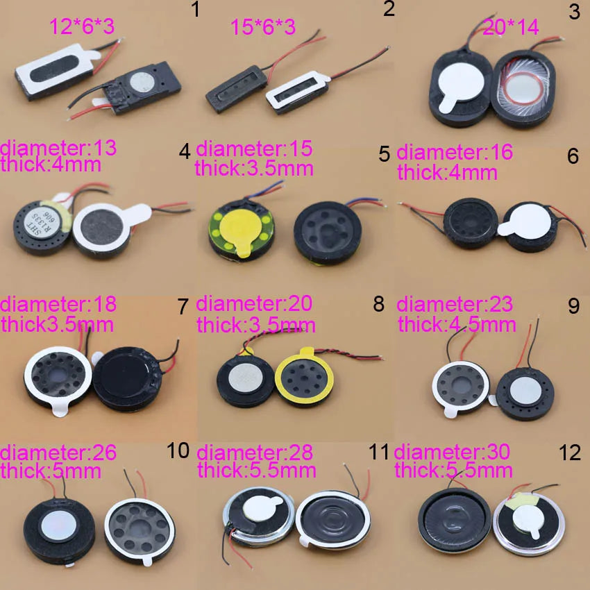 Mobile Phone Speaker Phone Round 13 16 18 20 23 26 28mm Ringer / Speaker / Ring   Replacement With Two-Line For Nokia1506 1206