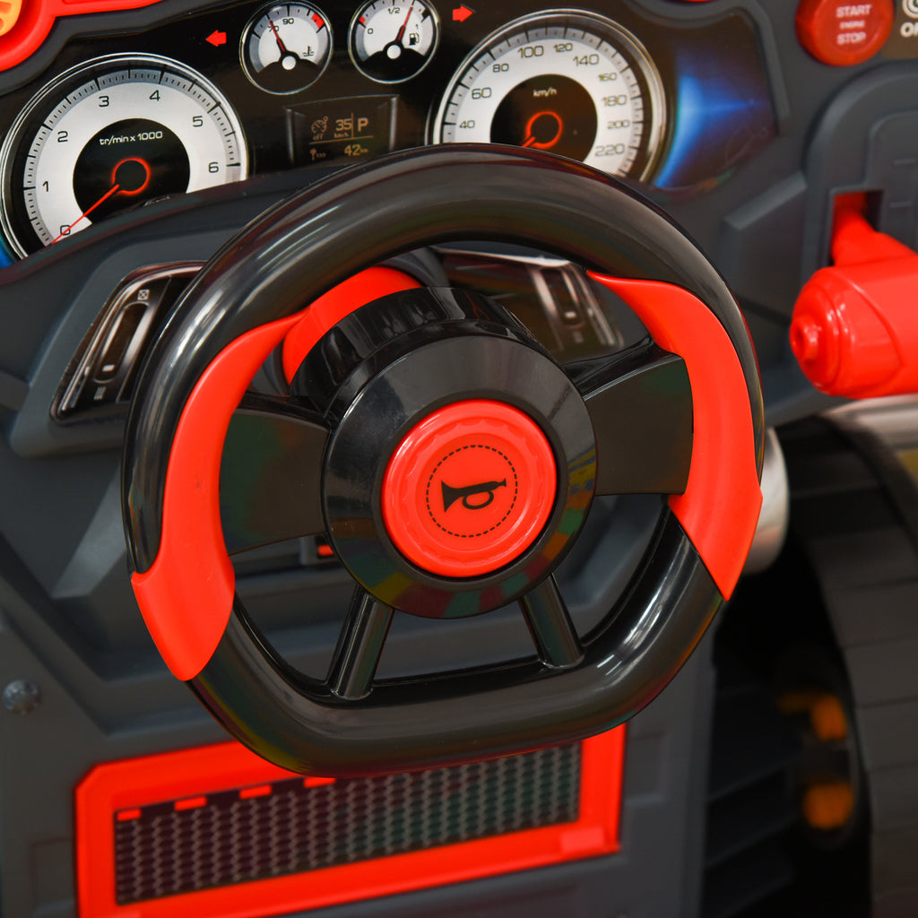 2-in-1 Mechaniker-LKW - DIY Kinder-Spielzeug - Werkbank Kinder - Mechaniker-Rollenspiel - Zahlreiche Zubehörteile insgesamt 61 Stück - Sound- und Lichteffekte - PP ABS Rot