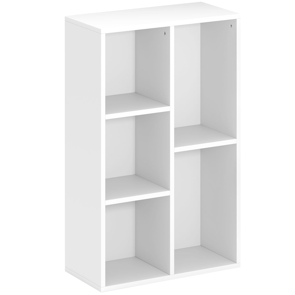 Bibliothèque étagère de rangement avec 5 compartiments, pour salon chambre à coucher bureau, 50x24x80cm, blanc