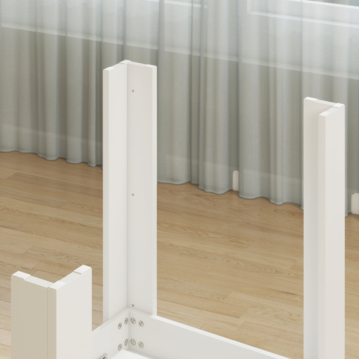 Table à manger extensible, table de cuisine rectangulaire, pour 6-8 personnes, 140-180 x 80 cm, blanc