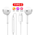 Original Headphones For iPhone 14 13 12 11 Pro Max Lightning Earphones X XS XR 7 8 Plus SE Type-C Wired Bluetooth Earbuds