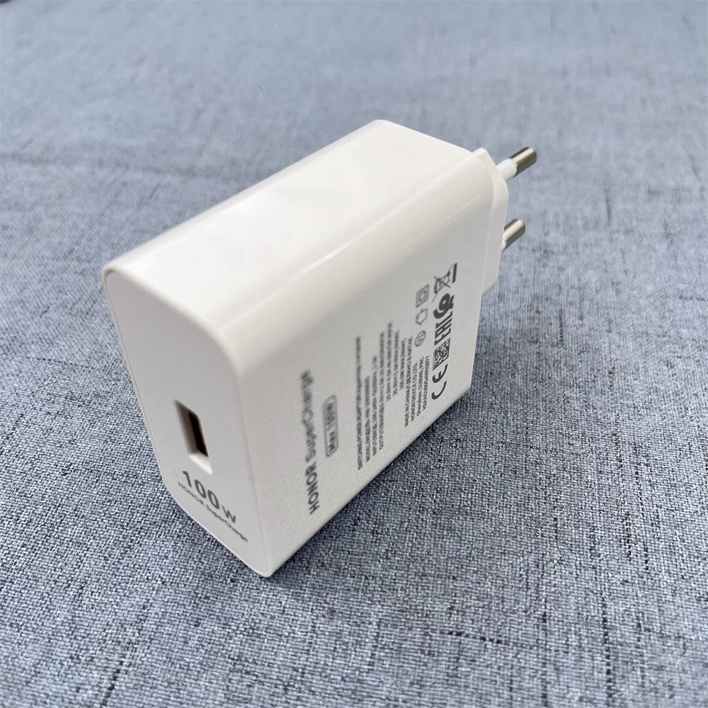 Honor Original 100W SuperCharge Charger Fast Charging EU Plug Adapter 6A Type C Cable For Honor 300 200 100 90 80 Magic 8 7 Pro