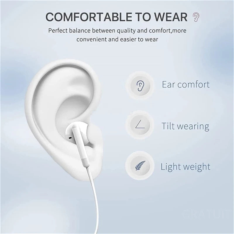 Original Headphones For iPhone 14 13 12 11 Pro Max Lightning Earphones X XS XR 7 8 Plus SE Type-C Wired Bluetooth Earbuds