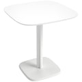 Table à manger pour 4 personne table de cuisine carrée style moderne avec plateau aspect bois, 70 x 70 cm, blanc-0