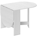 Table à manger pliante, table pliante cuisine ovale jusqu'à 6 personnes, pour petits espaces, salle à manger, blanc