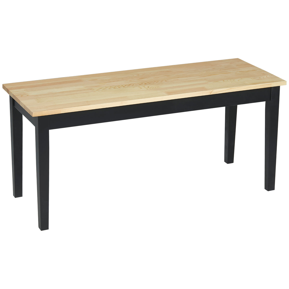 Banc en bois pour 2 personnes bicolore assise naturelle et piètement noir 102 x 36 x 45 cm