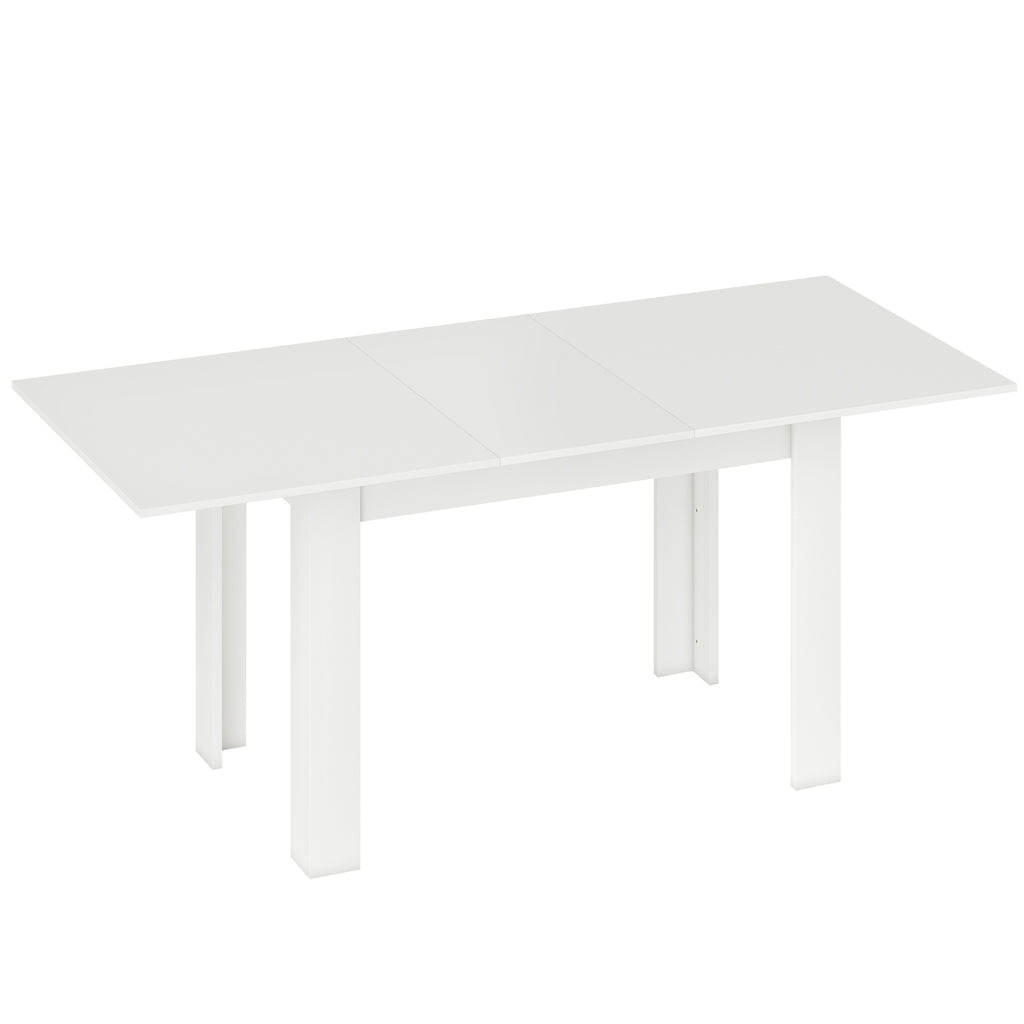 Table à manger extensible, table de cuisine rectangulaire, pour 6-8 personnes, 140-180 x 80 cm, blanc