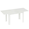 Table à manger extensible, table de cuisine rectangulaire, pour 6-8 personnes, 140-180 x 80 cm, blanc