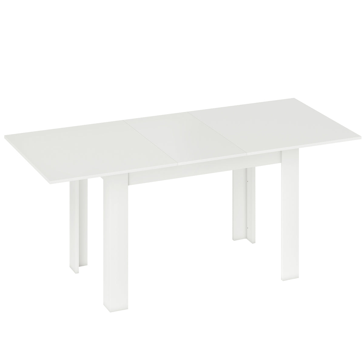 Table à manger extensible, table de cuisine rectangulaire, pour 6-8 personnes, 140-180 x 80 cm, blanc