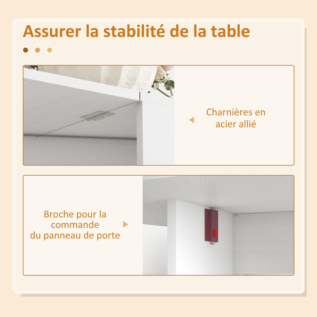 Table à manger pliante, table pliante cuisine ovale jusqu'à 6 personnes, pour petits espaces, salle à manger, blanc