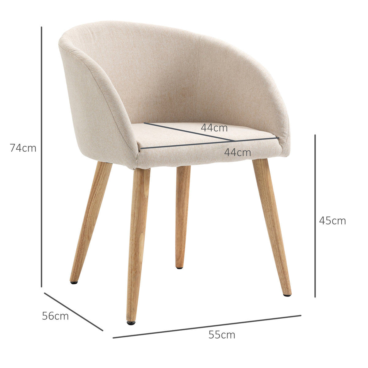 2er-Set Esszimmerstühle Küchenstuhl Skandinavisches Design – Schräg zulaufende Beine Gummibaumholz