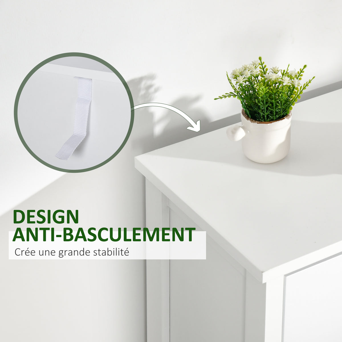 Kommode Aufbewahrungsschrank mit 5 bunten Schubladen und Muschelgriffen aus Metall, MDF – Maße 45L x 30B x 95,4H cm