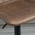 2er-Set Barhocker im Vintage-Stil, höhenverstellbar, drehbar mit Fußstütze, braun